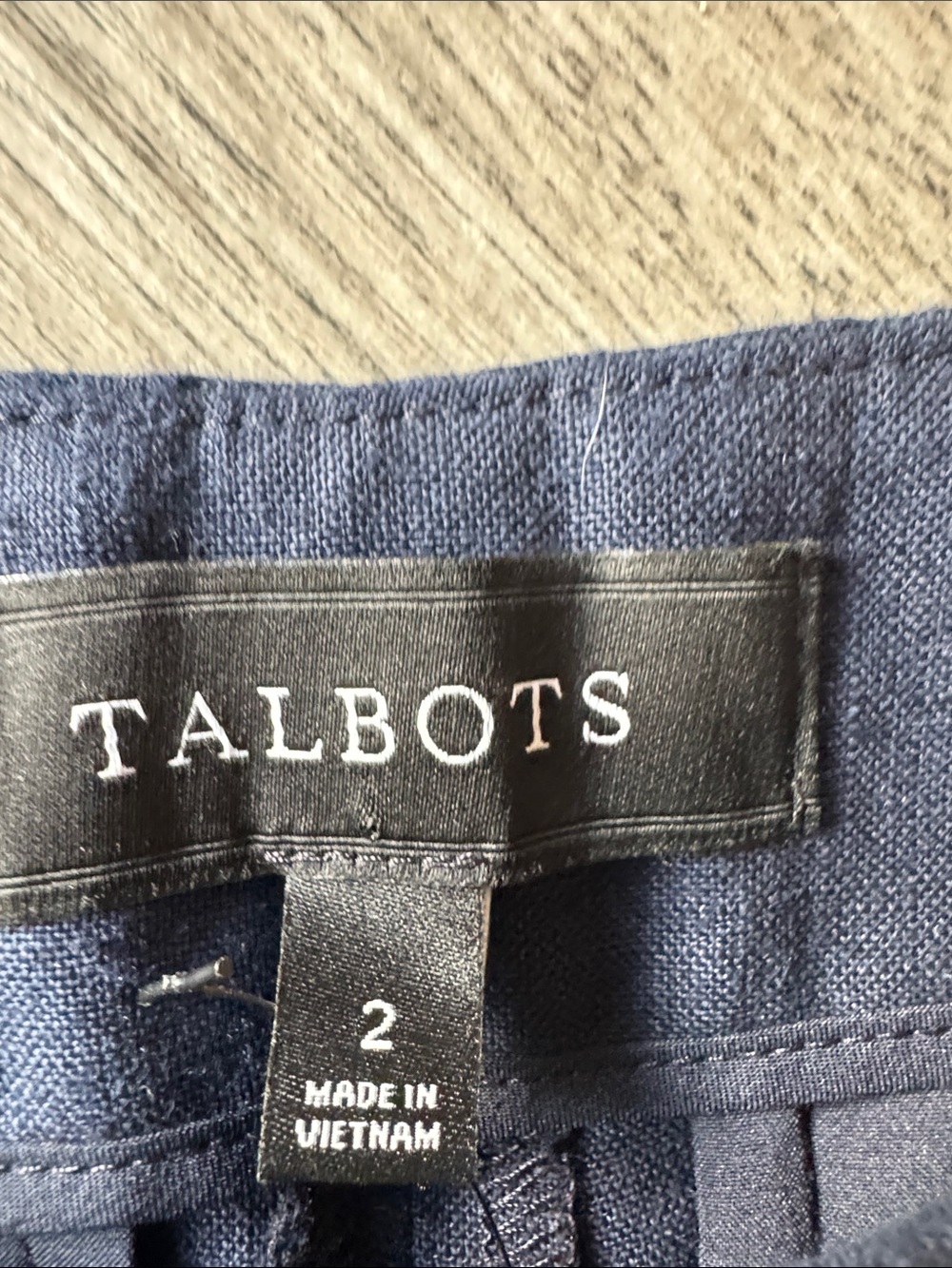 Talbots linen Navy Wide-Leg Pants with side button NWT - Picture 2 of 11